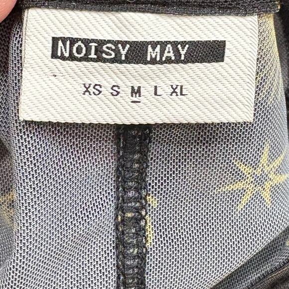 Noisy May Size M Top Sheer Celestial Zodiac Corset Mesh Long Sleeve Goth Witchy - Picture 5 of 15